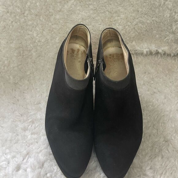 Prada Black suede platform heels ankle boots with side zipper EUR SZ42 - Picture 3 of 13